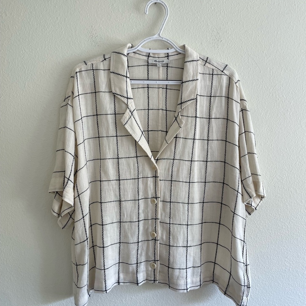 Madewell Linen Short Sleeve Button Up Shirt